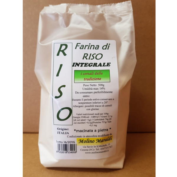 Farina di riso integrale macinato a pietra 500 gr